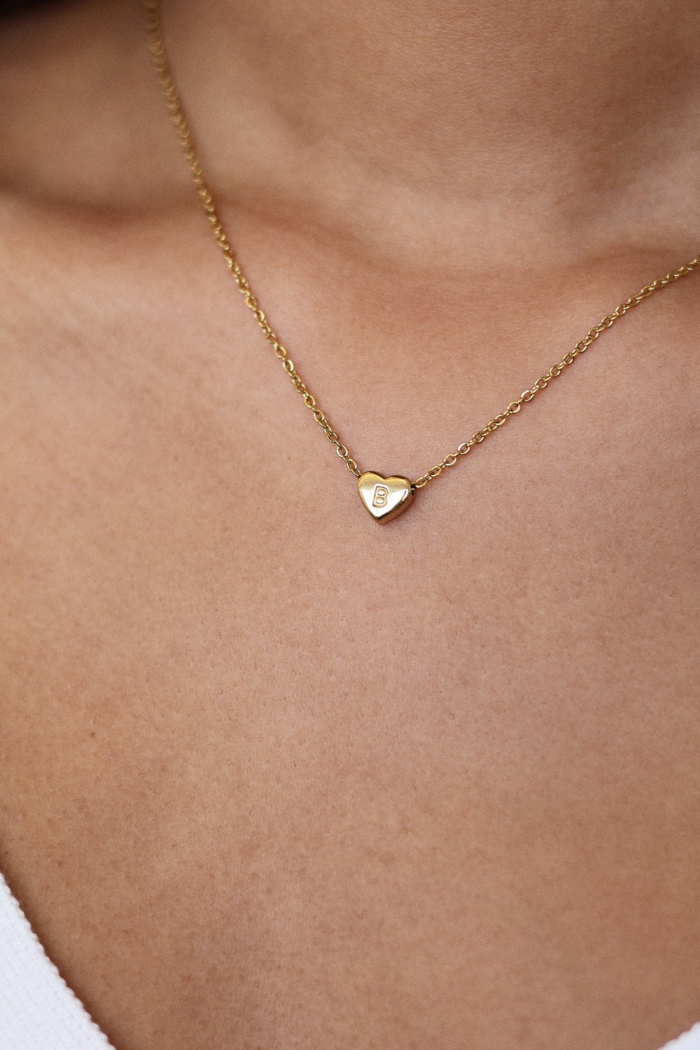 Dainty Heart Initial Necklace