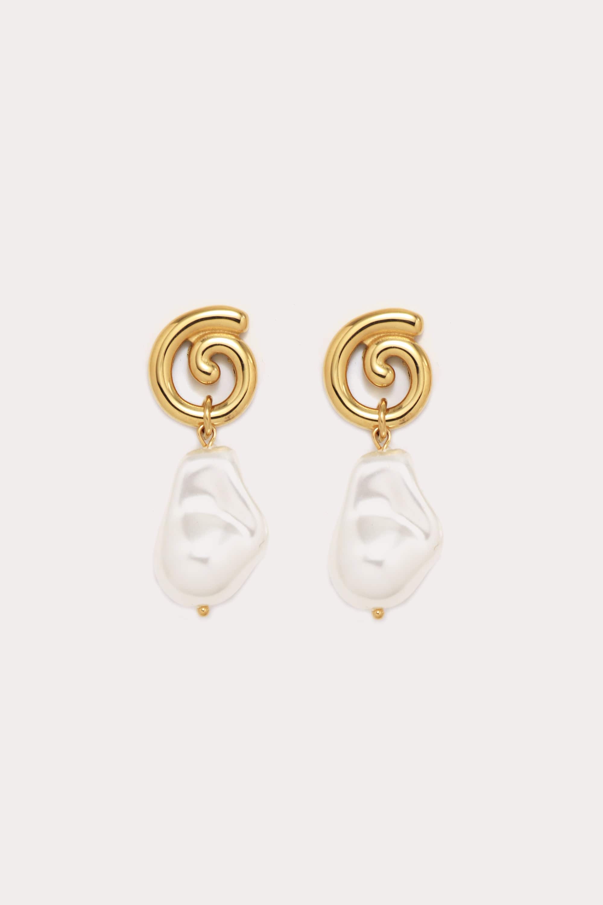Swirl Pearl Drop Earrings