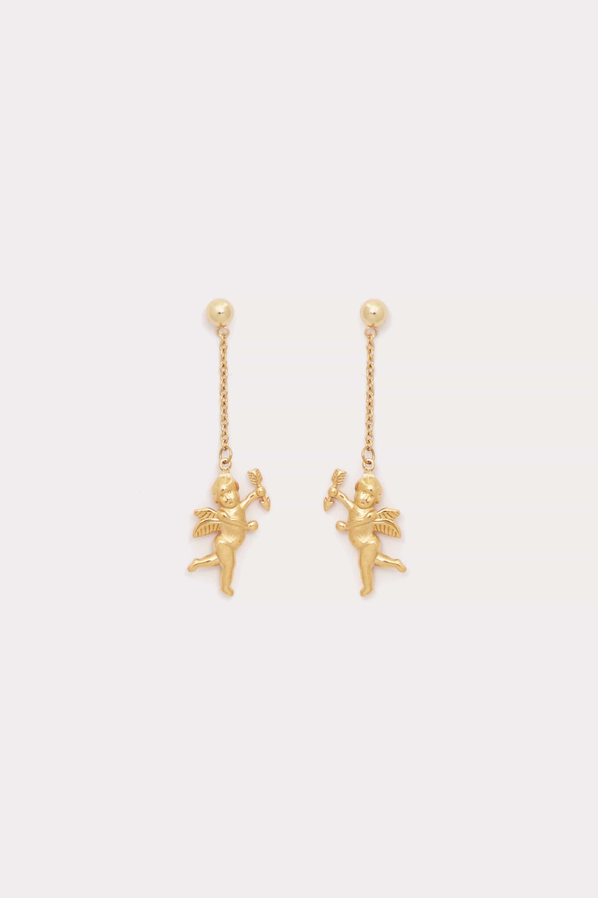 Cherub Charm Drop Earring